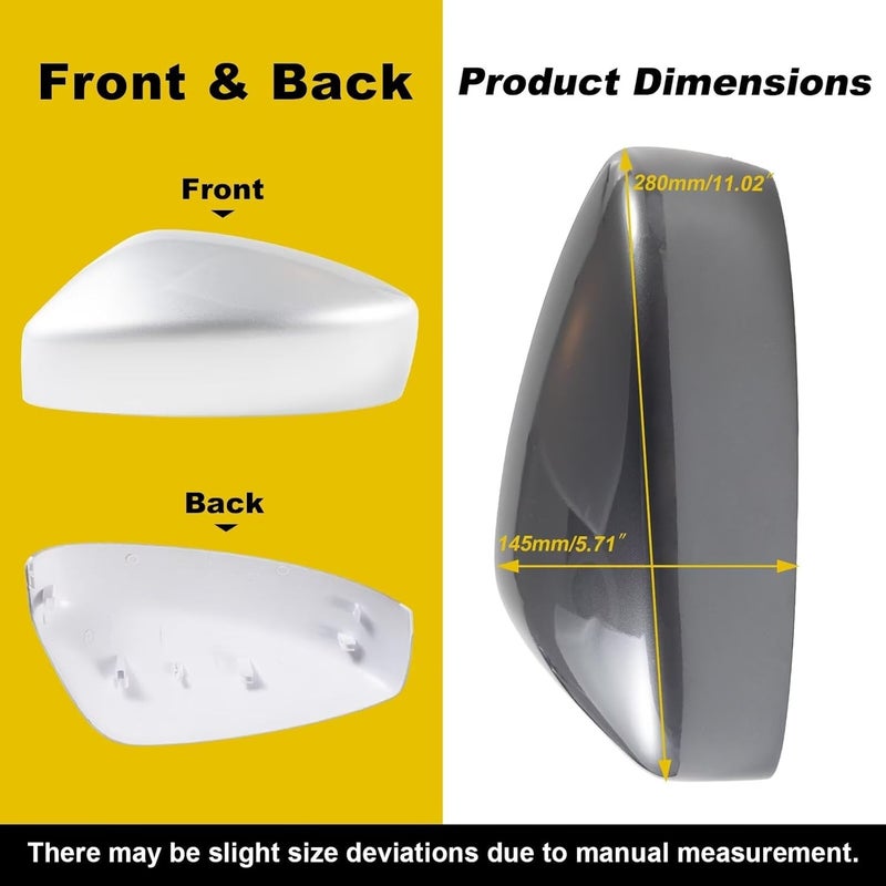 Goholy Car Door Side Rearview Mirror Cover Compatible With Mazda CX-5 CX5 2017 2018 2019 2020 2021 Housing Rearview Mirror Protective Cover Steel Platinum Ash Left Driver Side - Image 5